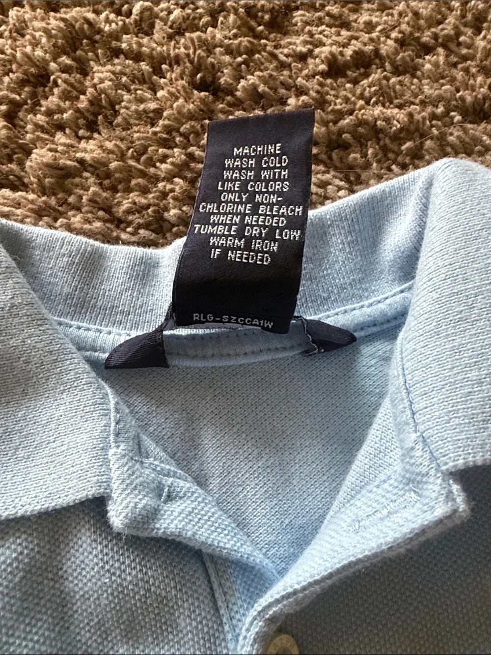 Ralph Lauren Light Blue Girls Polo Dress with Ruffle Hem